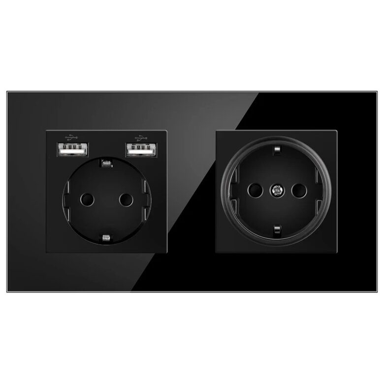 Sienas rozete  ar USB un C tipa lādēšanas izejām